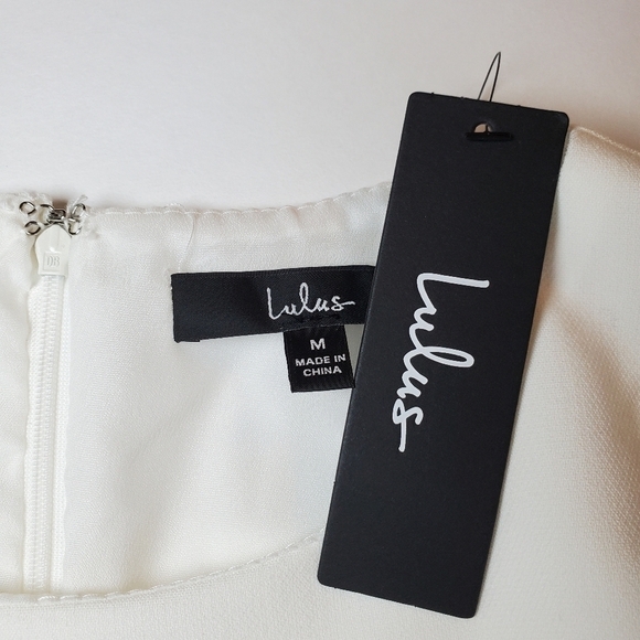 Lulus Dinah White One Shoulder Dress Sz M - Picture 4 of 17